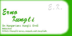 erno kungli business card