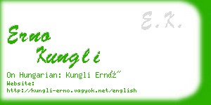 erno kungli business card